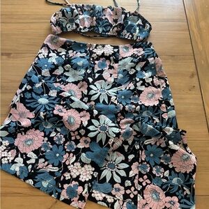Forever 21 Black and Pink Floral Set